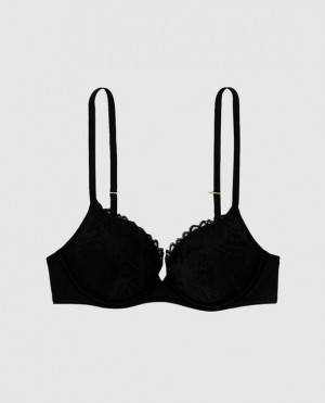 La Senza Up 2 Cup Push Up Women Bras Black | gnSTb6aW