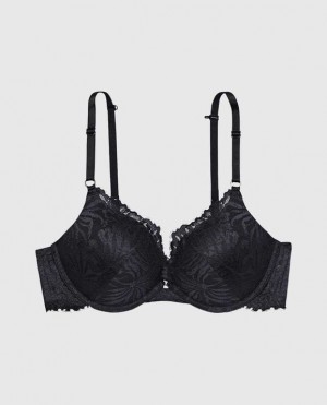 La Senza Up 2 Cup Push Up Women Bras Black | PdftugXo