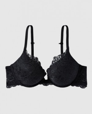 La Senza Up 2 Cup Push Up Women Bras Black | NVA04gvu