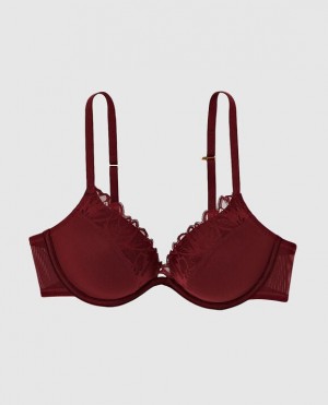 La Senza Up 2 Cup Push Up Women Bras Red Burgundy | sHjVvvIq