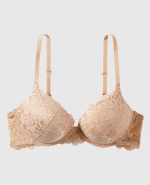 La Senza Up 2 Cup Push Up Women Bras Rose Brown | QmduYkQf