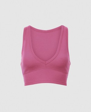 La Senza Waffle Crop Women Sleepwear Rose | tfRuVkRd