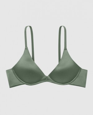 La Senza Wireless Light Push Up Women Bras Dark Forest | nAsAXHUP