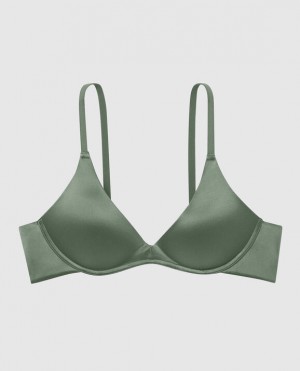 La Senza Wireless Light Push Up Women Bras Dark Forest | vGcTDWDH