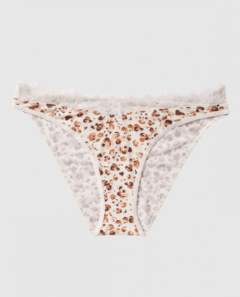 La Senza Bikini Panty Women Underwear Cream Leopard | C7aJ2Qvq