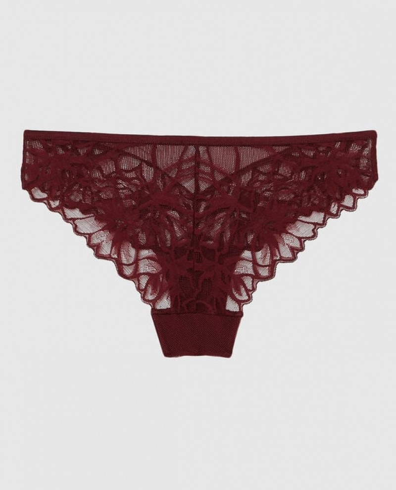 La Senza Bikini Panty Women Underwear Red Burgundy | PP2Wtvmp