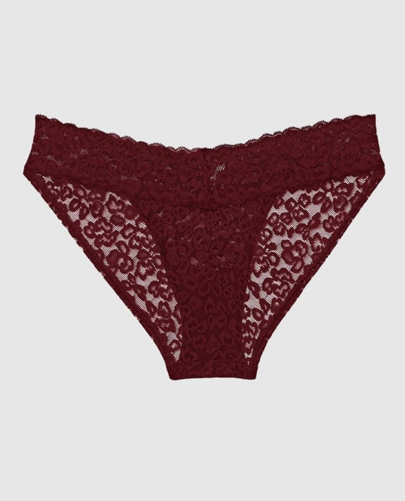 La Senza Bikini Panty Women Underwear Red Burgundy | FpHSKCV9