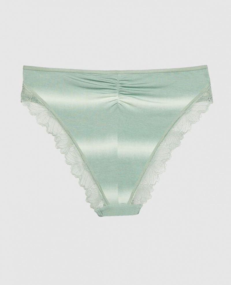 La Senza Bikini Panty Women Underwear Turquoise Stripes | xirL3A35