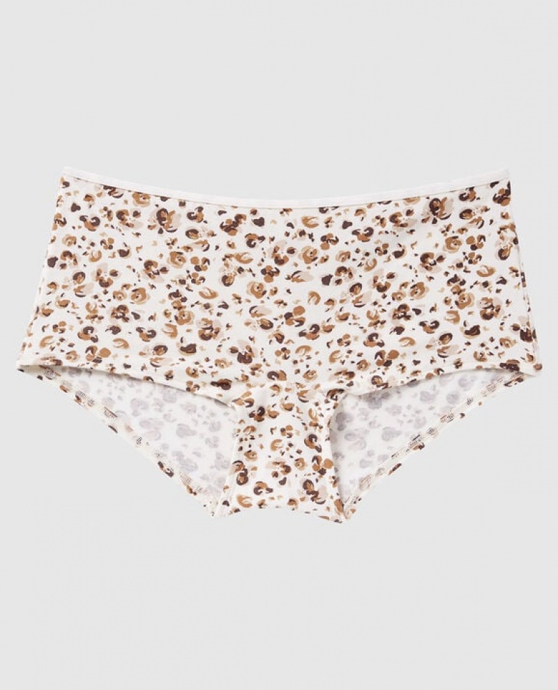 La Senza Boyshort Panty Women Underwear Cream Leopard | Vd4oUZAA