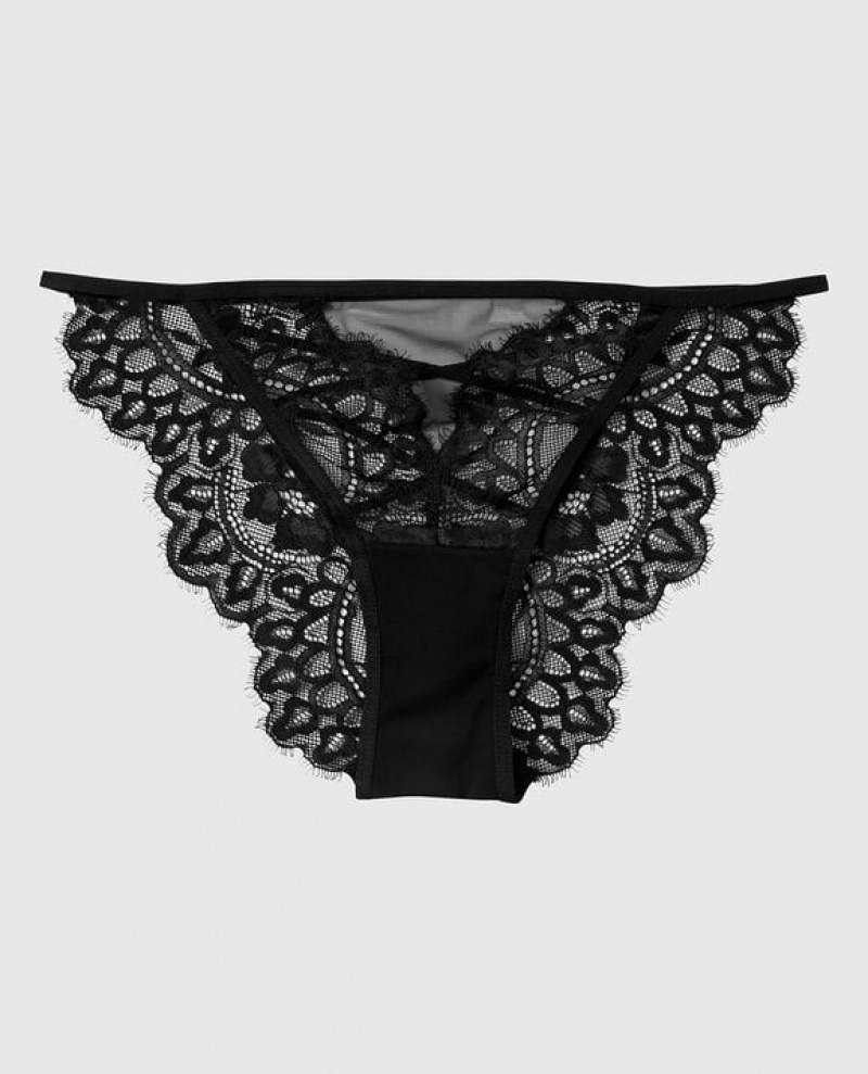 La Senza Bumless Bikini Panty Women Lingerie Black | U7SkudS3