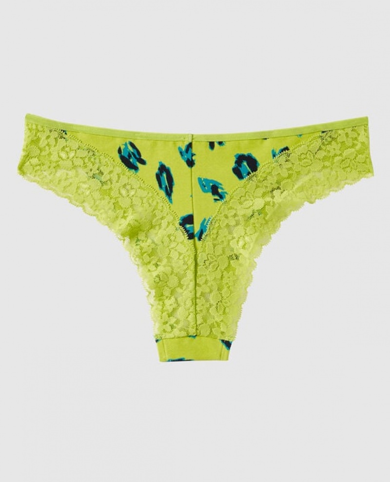 La Senza Cheeky Panty Women Underwear Green Leopard | twa7mv92