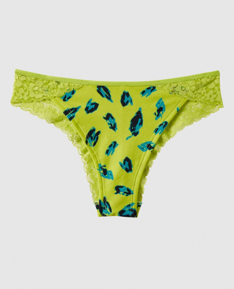 La Senza Cheeky Panty Women Underwear Green Leopard | twa7mv92