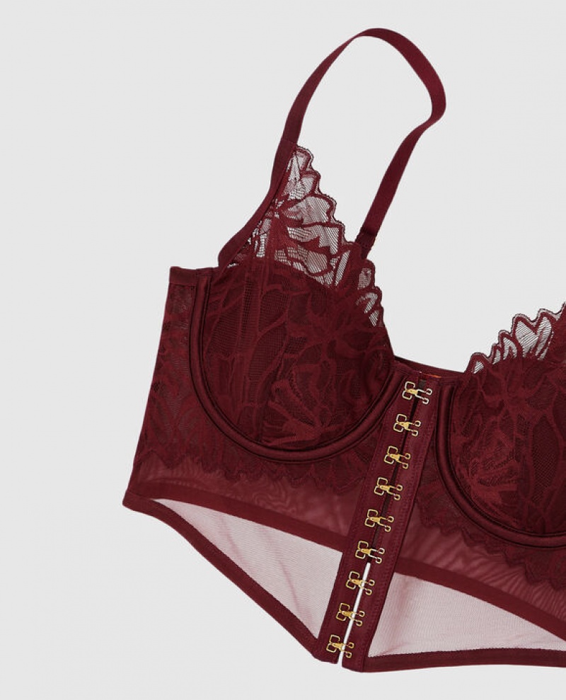 La Senza Front-Close Top Women Bras Red Burgundy | cshaU9zm