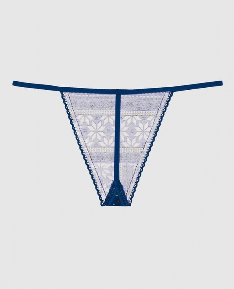 La Senza G-String Panty Women Underwear Blue | grcJkxXn