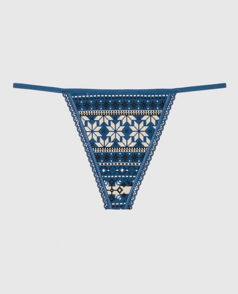 La Senza G-String Panty Women Underwear Blue | grcJkxXn