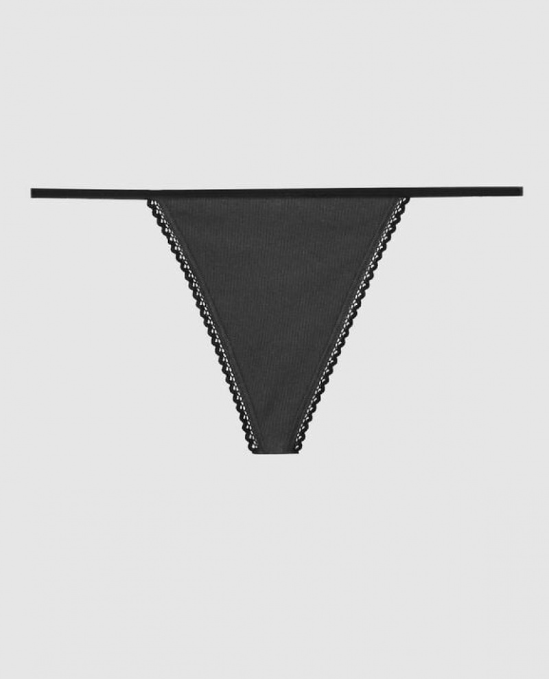 La Senza G-String Panty Women Underwear Black | iSJTtBt9