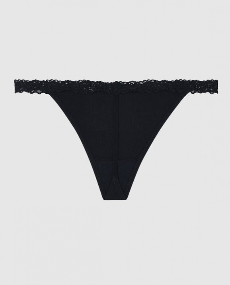 La Senza G-String Panty Women Underwear Black | Ri3XE7jQ