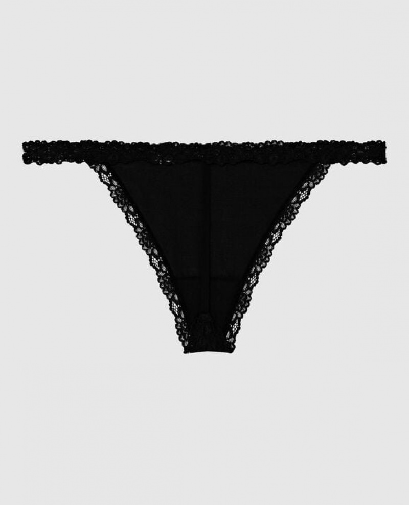 La Senza G-String Panty Women Underwear Black | oER2jwQN