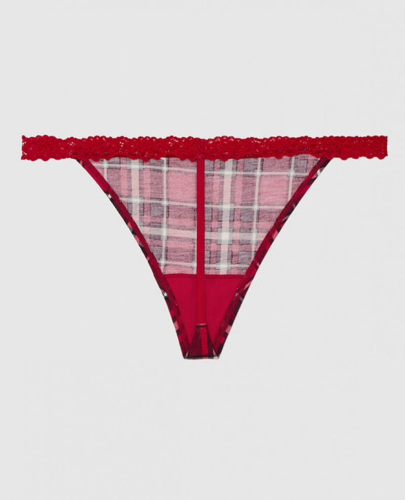 La Senza G-String Panty Women Underwear Party Plaid | QYtgXenc