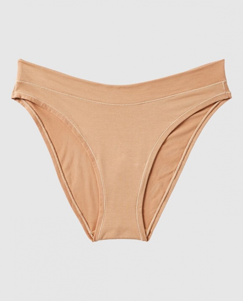 La Senza High Leg Bikini Panty Women Underwear Pecan | utw3InDE