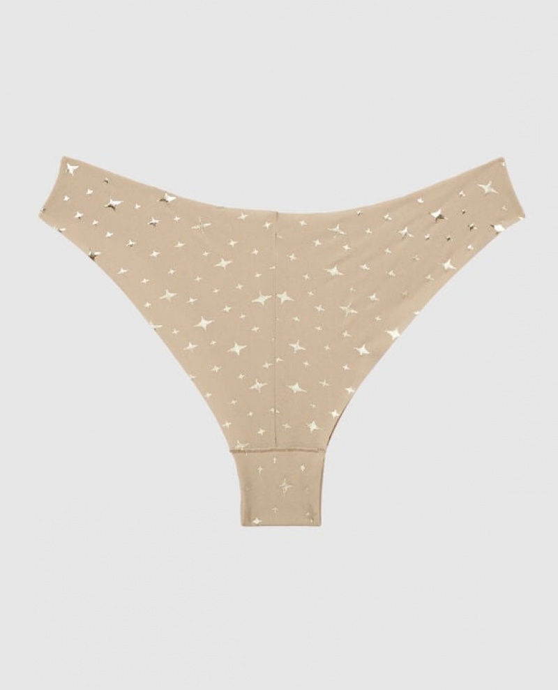 La Senza High Leg Cheeky Panty Women Underwear Stardust Sparkle Rosetan | V7BP8lIA