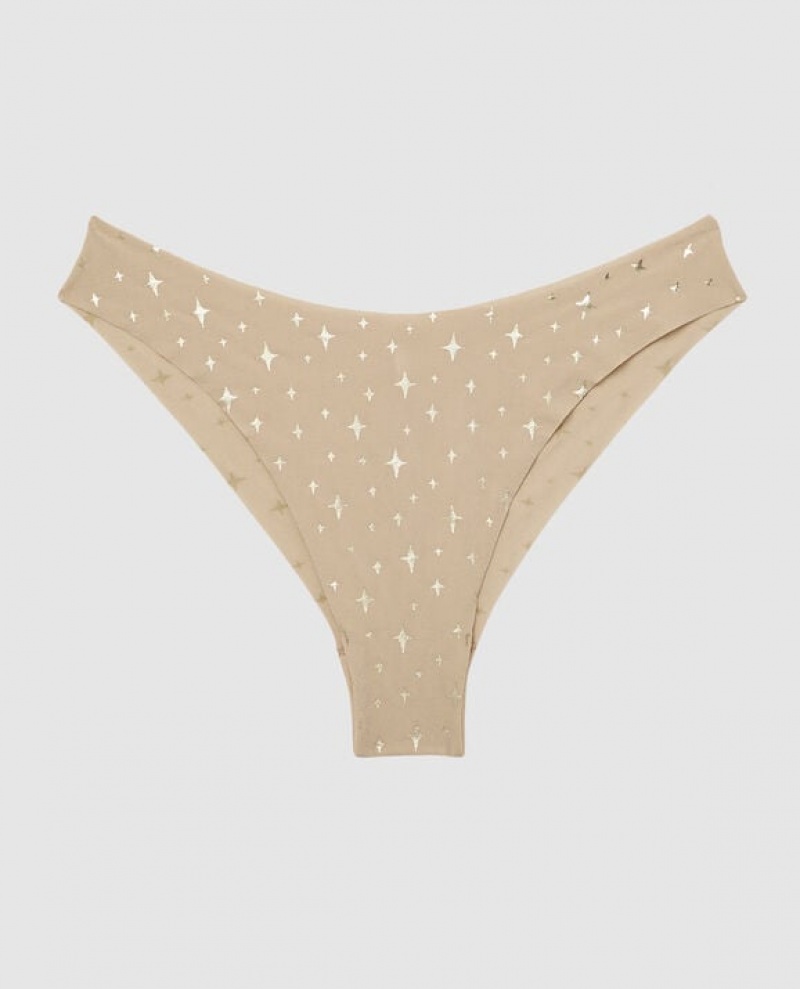 La Senza High Leg Cheeky Panty Women Underwear Stardust Sparkle Rosetan | V7BP8lIA