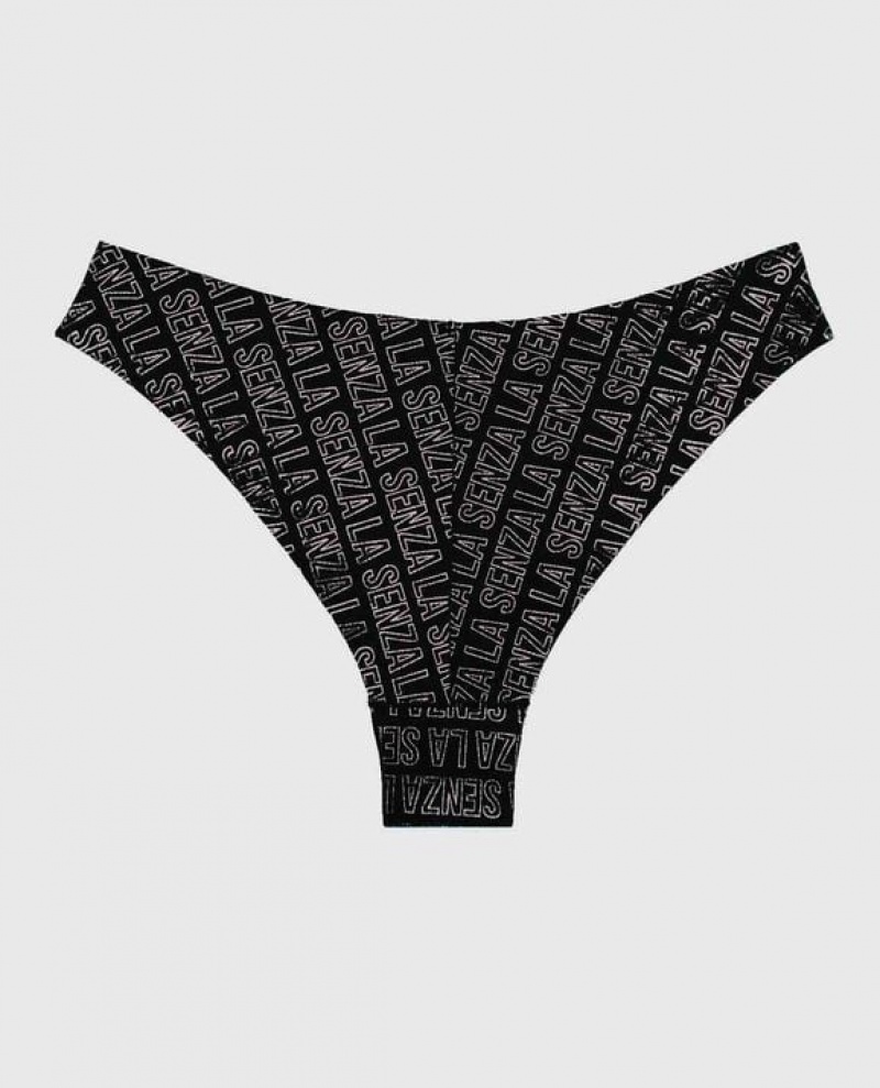 La Senza High Leg Cheeky Panty Women Underwear Black | uaFvwBHW