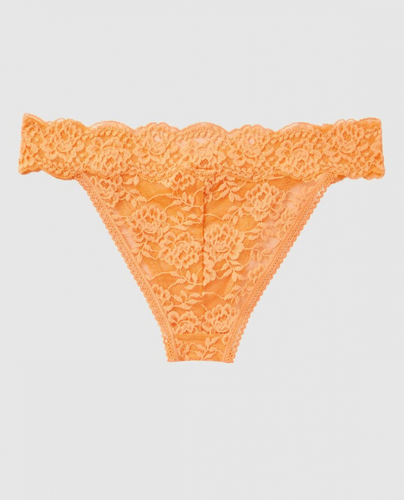 La Senza High Leg Cheeky Panty Women Underwear Orange Cream | OXGD6zwD