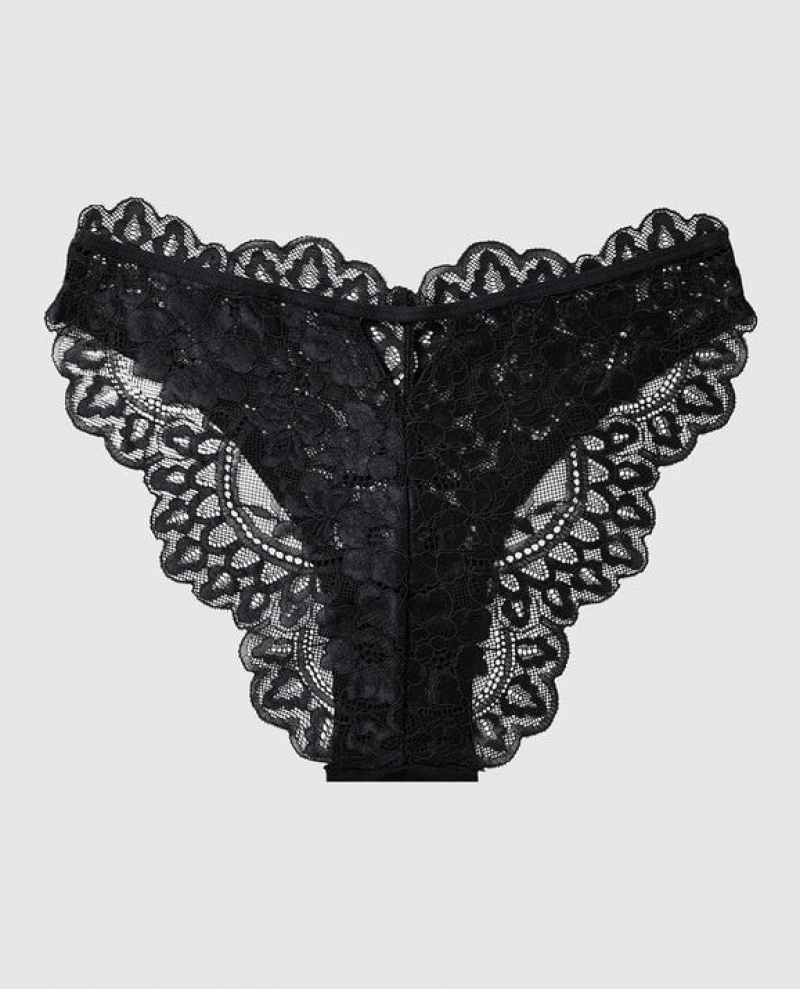 La Senza High Leg Cheeky Panty Women Underwear Black | htYhoeQV