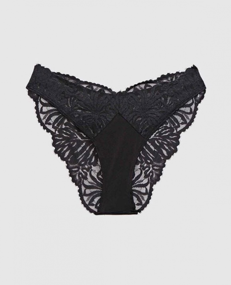 La Senza High Leg Cheeky Panty Women Underwear Black | Kmda7meC