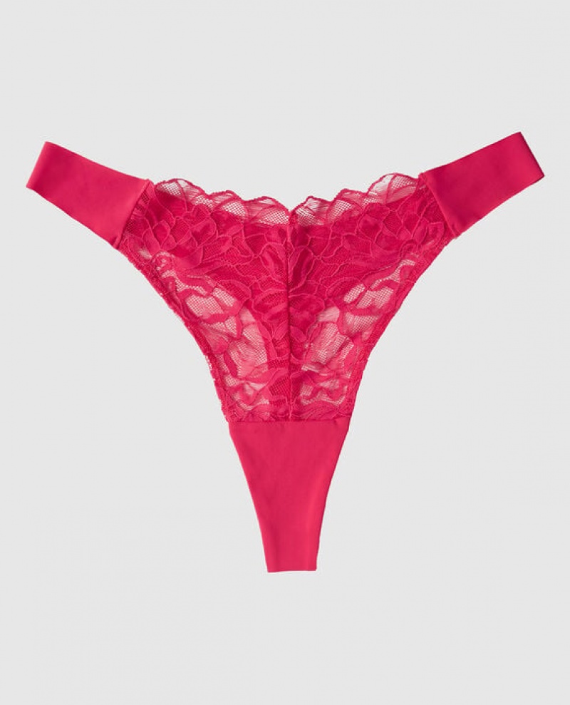 La Senza High Leg Thong Panty Women Underwear Sweet Raspberry | altzANK1