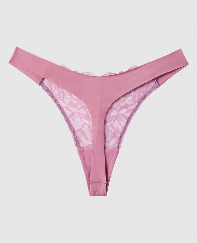 La Senza High Leg Thong Panty Women Underwear Rosecrush | idcG6ufY