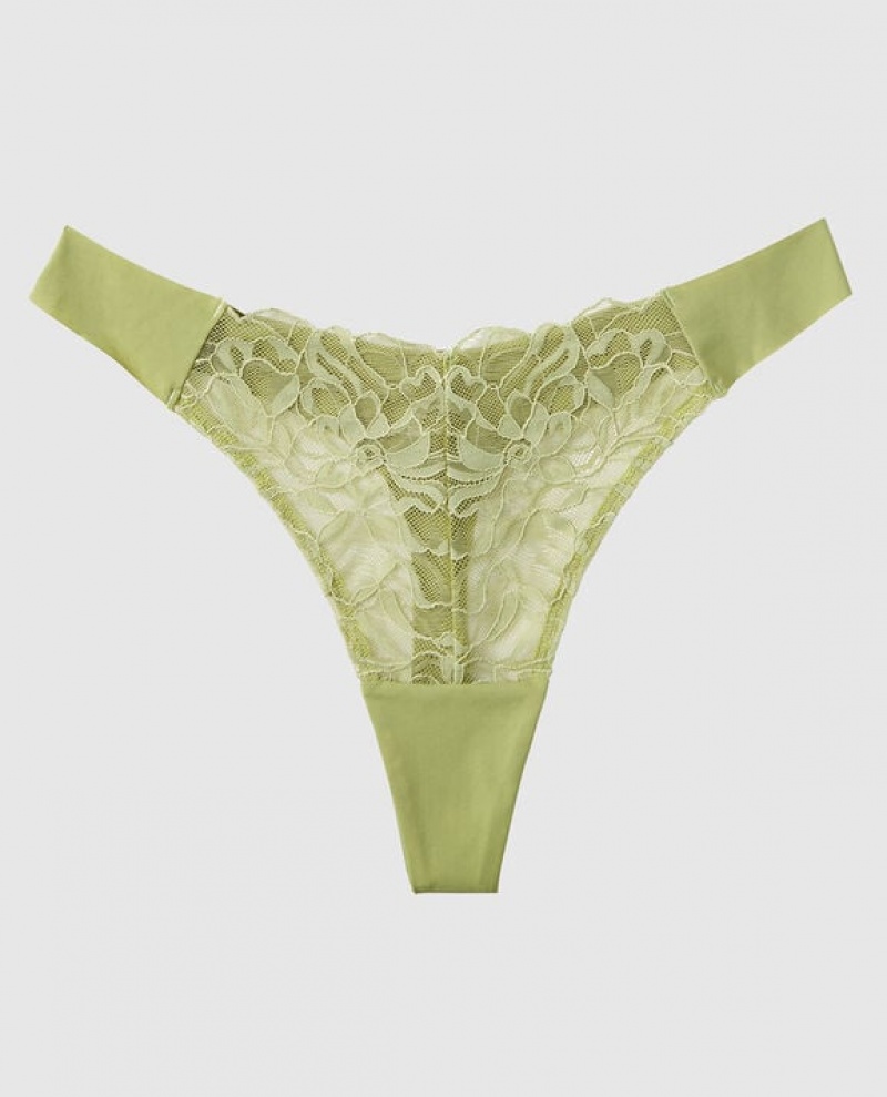 La Senza High Leg Thong Panty Women Underwear Fern | bKez75Y6