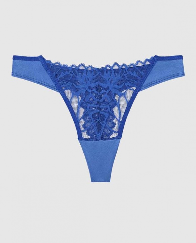 La Senza High Leg Thong Panty Women Underwear Deep Blue | FHd9UBfd