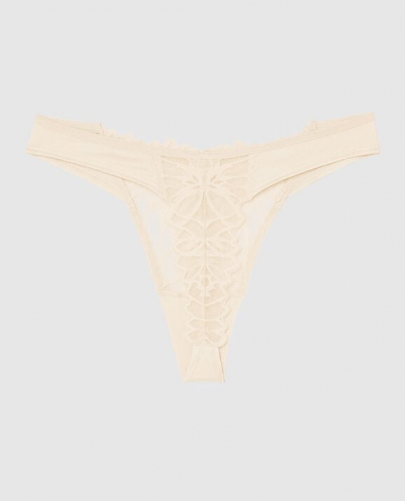 La Senza High Leg Thong Panty Women Underwear Pearl | Vw5iZe0c