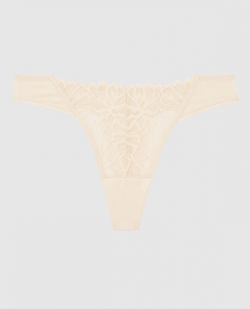 La Senza High Leg Thong Panty Women Underwear Pearl | Vw5iZe0c