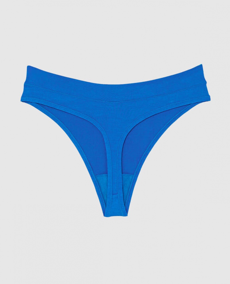 La Senza High Leg Thong Panty Women Underwear Deep Blue | mrsPDyRX