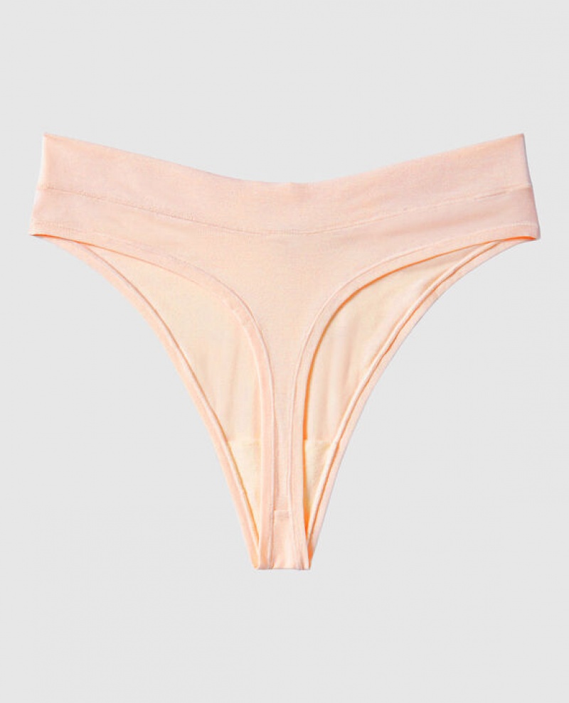 La Senza High Leg Thong Panty Women Underwear Pink | iwn0e0bJ