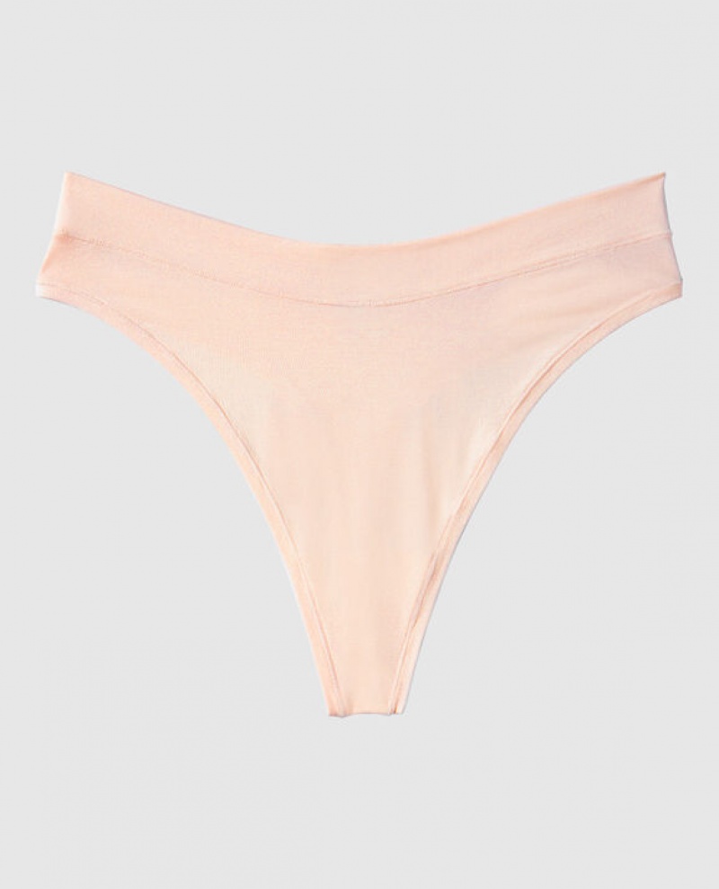 La Senza High Leg Thong Panty Women Underwear Pink | iwn0e0bJ