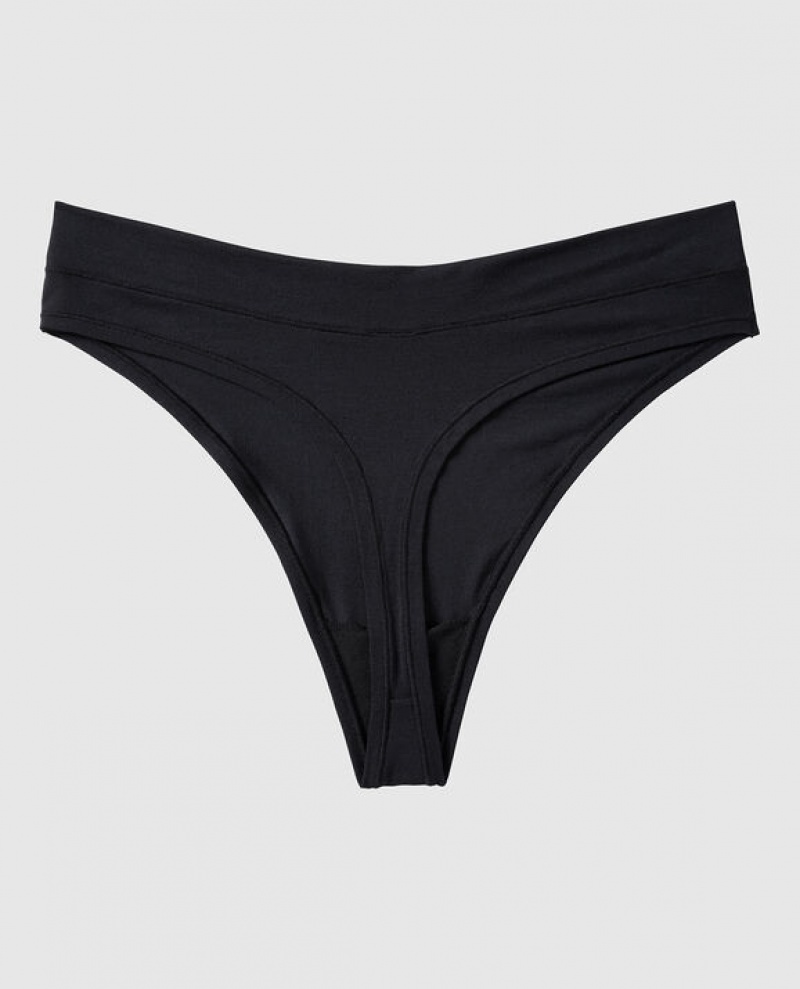 La Senza High Leg Thong Panty Women Underwear Black | AigtHPet