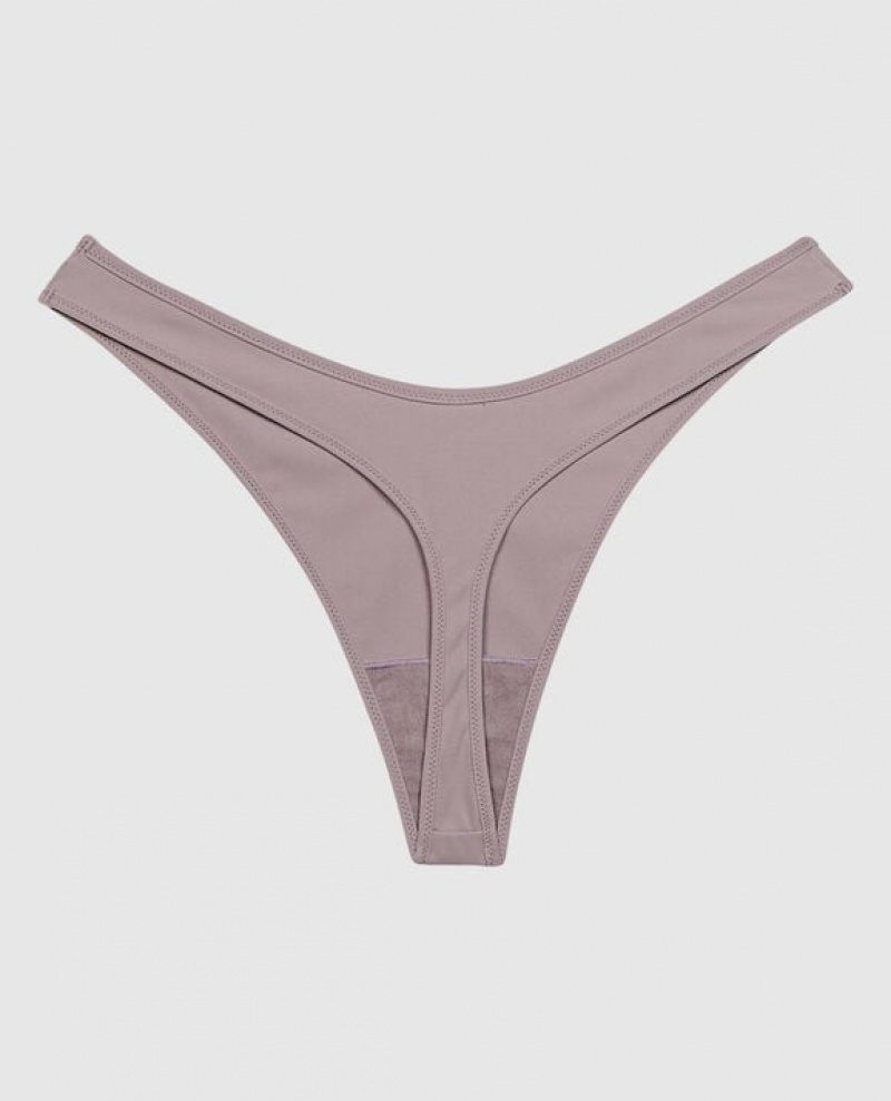 La Senza High Leg Thong Panty Women Underwear Winterberry | d9pREtQ8