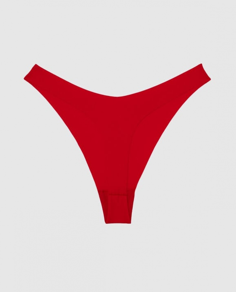 La Senza High Leg Thong Panty Women Underwear Red | c2cGzdF4