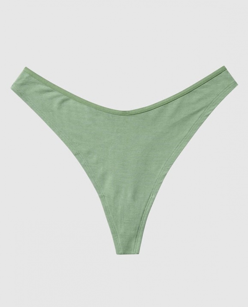 La Senza High Leg Thong Panty Women Underwear Olive | 40jT0T6Z