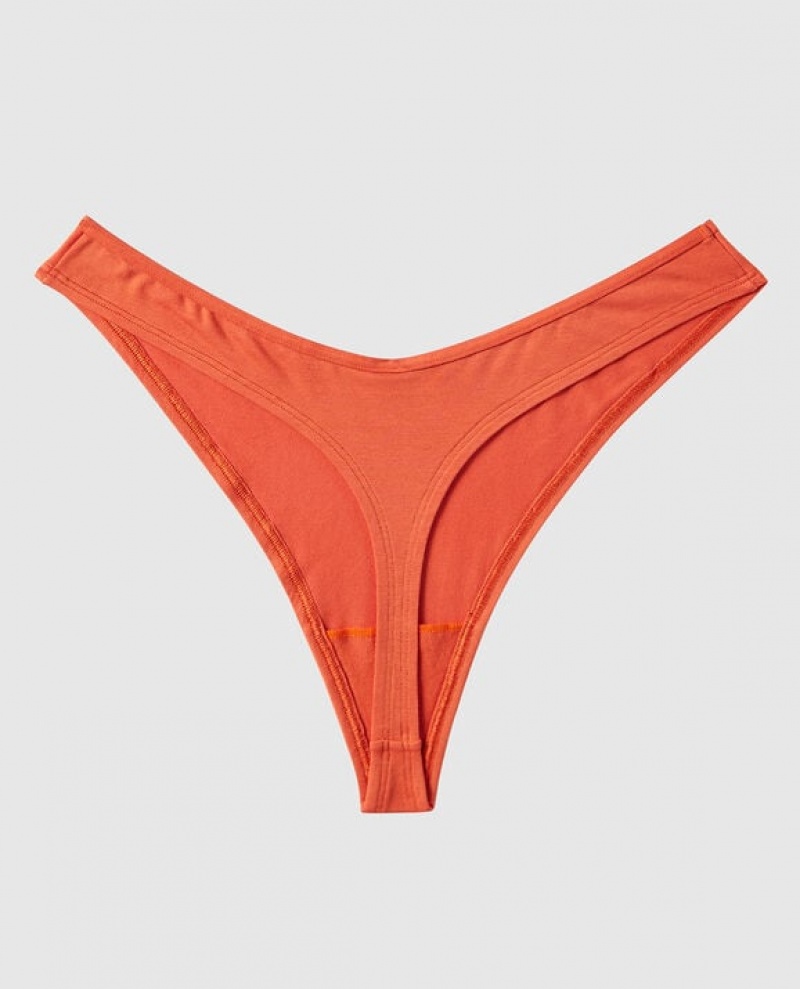 La Senza High Leg Thong Panty Women Underwear Terra Cotta | j7gagn4B