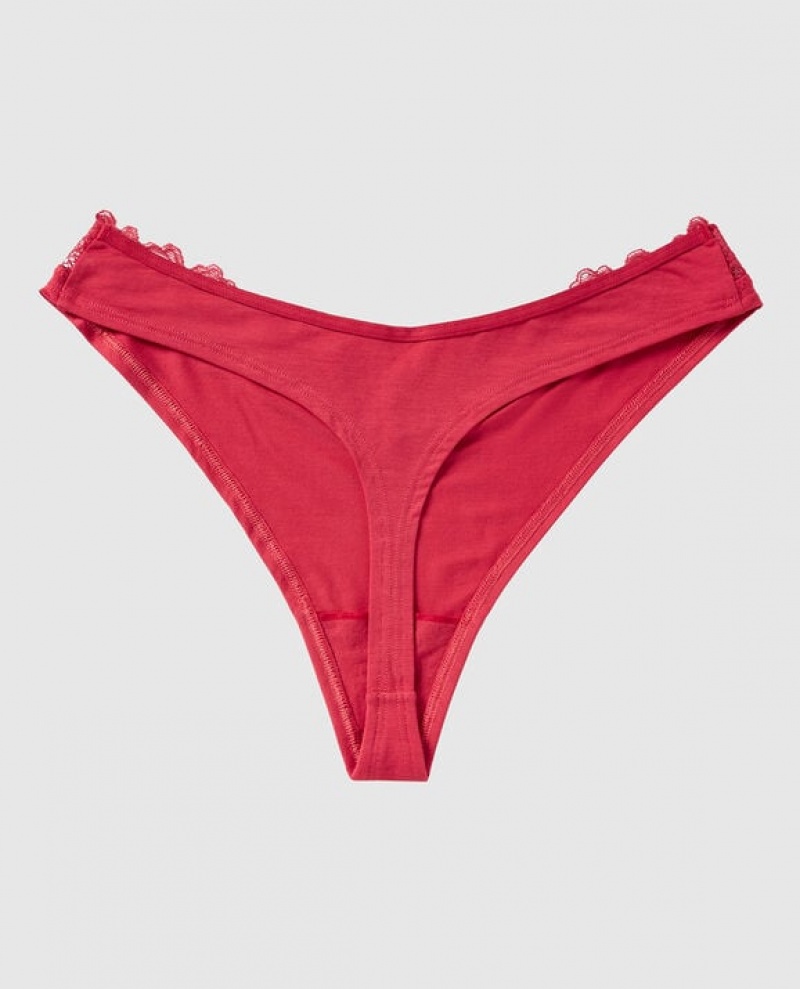 La Senza High Leg Thong Panty Women Underwear Sweet Raspberry | YpfFdF3K