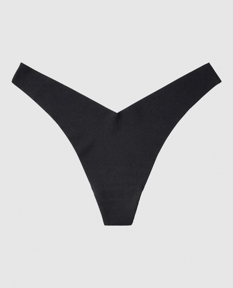 La Senza High Leg Thong Panty Women Underwear Black | OA4wUexR