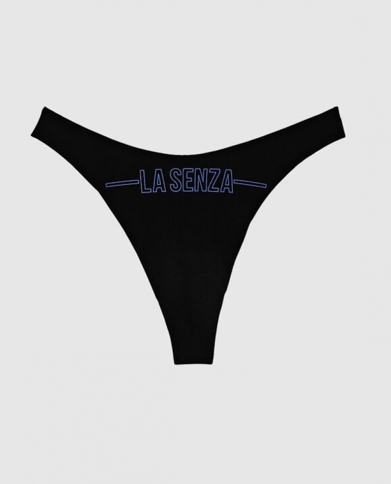 La Senza High Leg Thong Panty Women Underwear Blue | EPw8JIkV