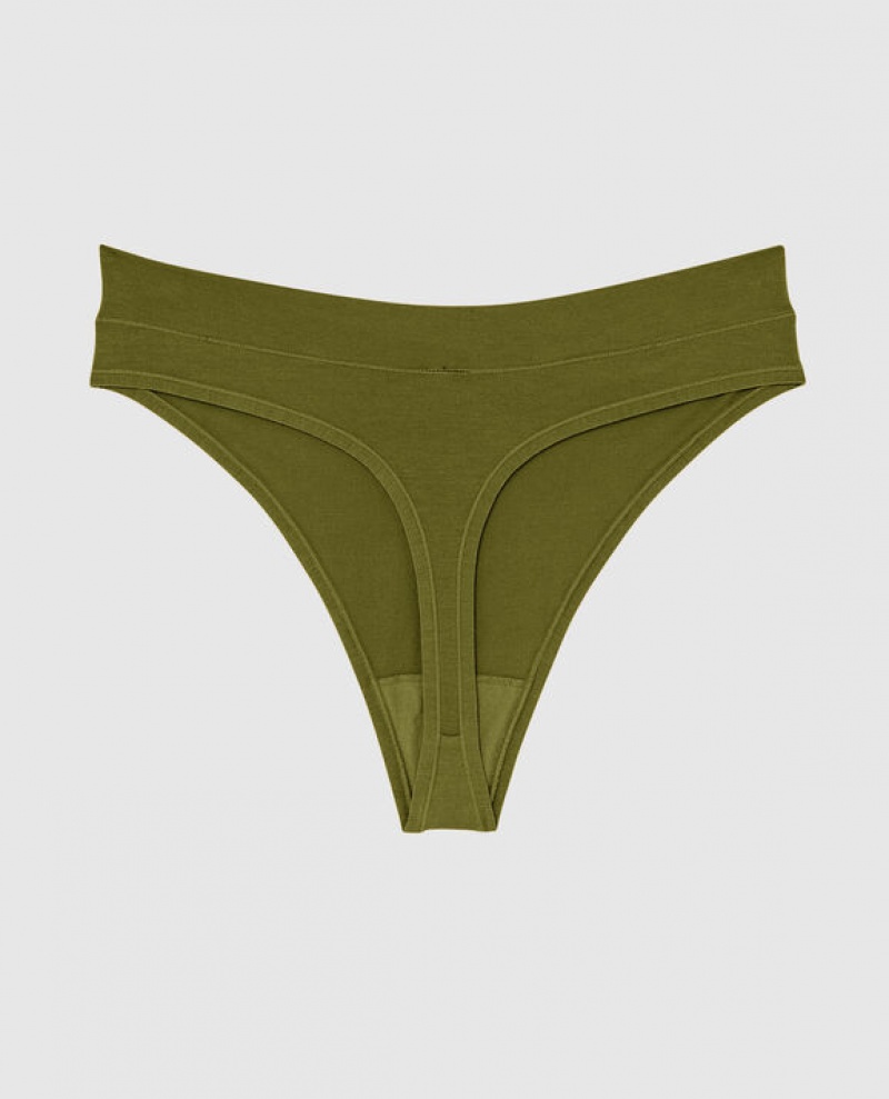 La Senza High Leg Thong Panty Women Underwear Avocado | zZU6etdi