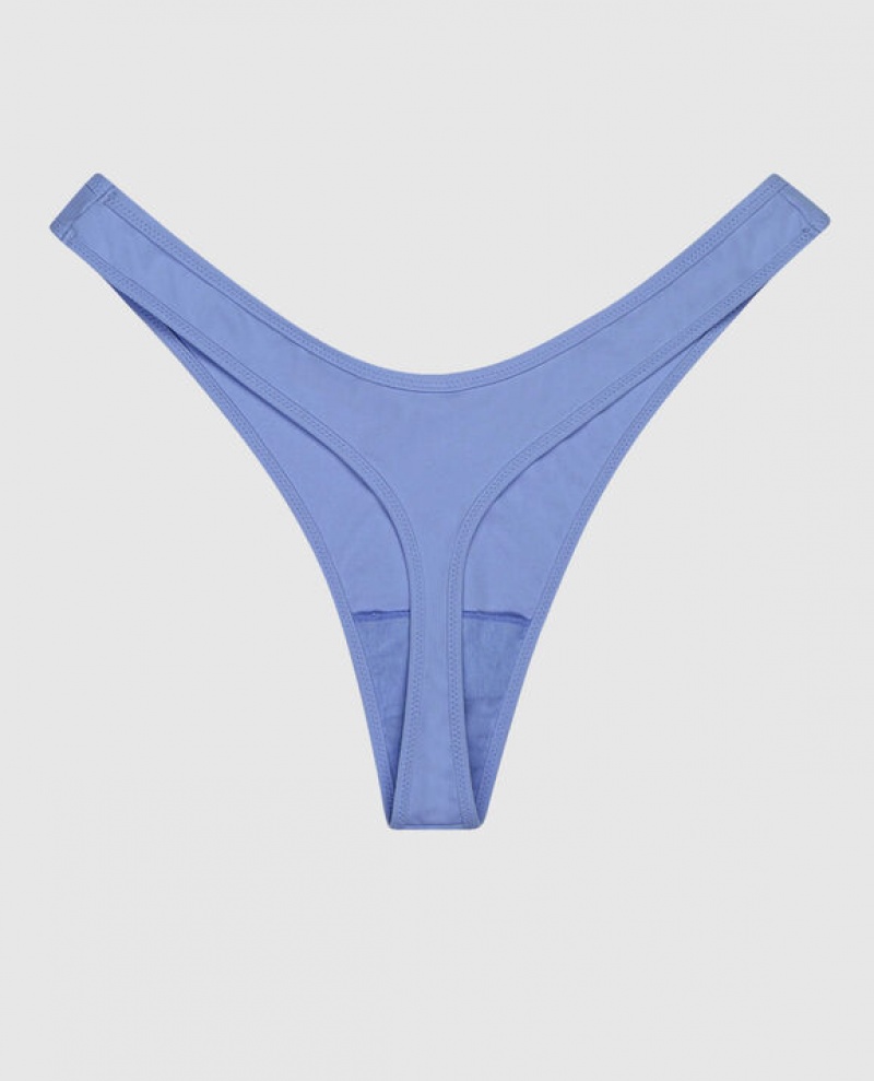 La Senza High Leg Thong Panty Women Underwear Blue | LQT6LtXs