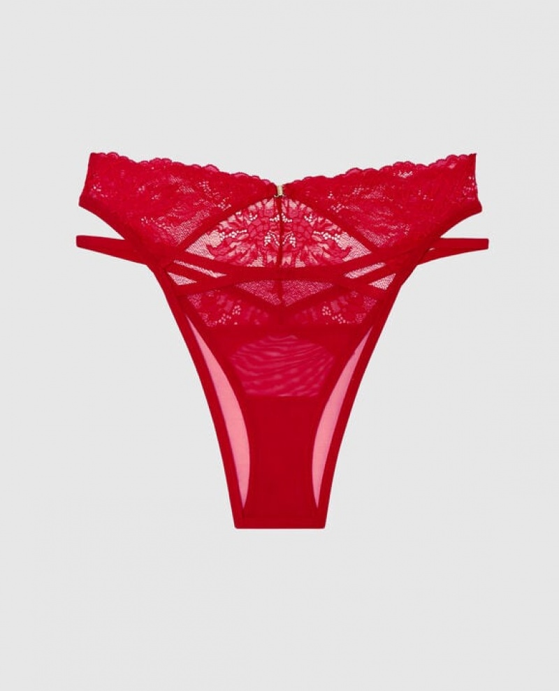 La Senza High Waist Cheeky Panty Women Lingerie Red | 0eQrtCi8